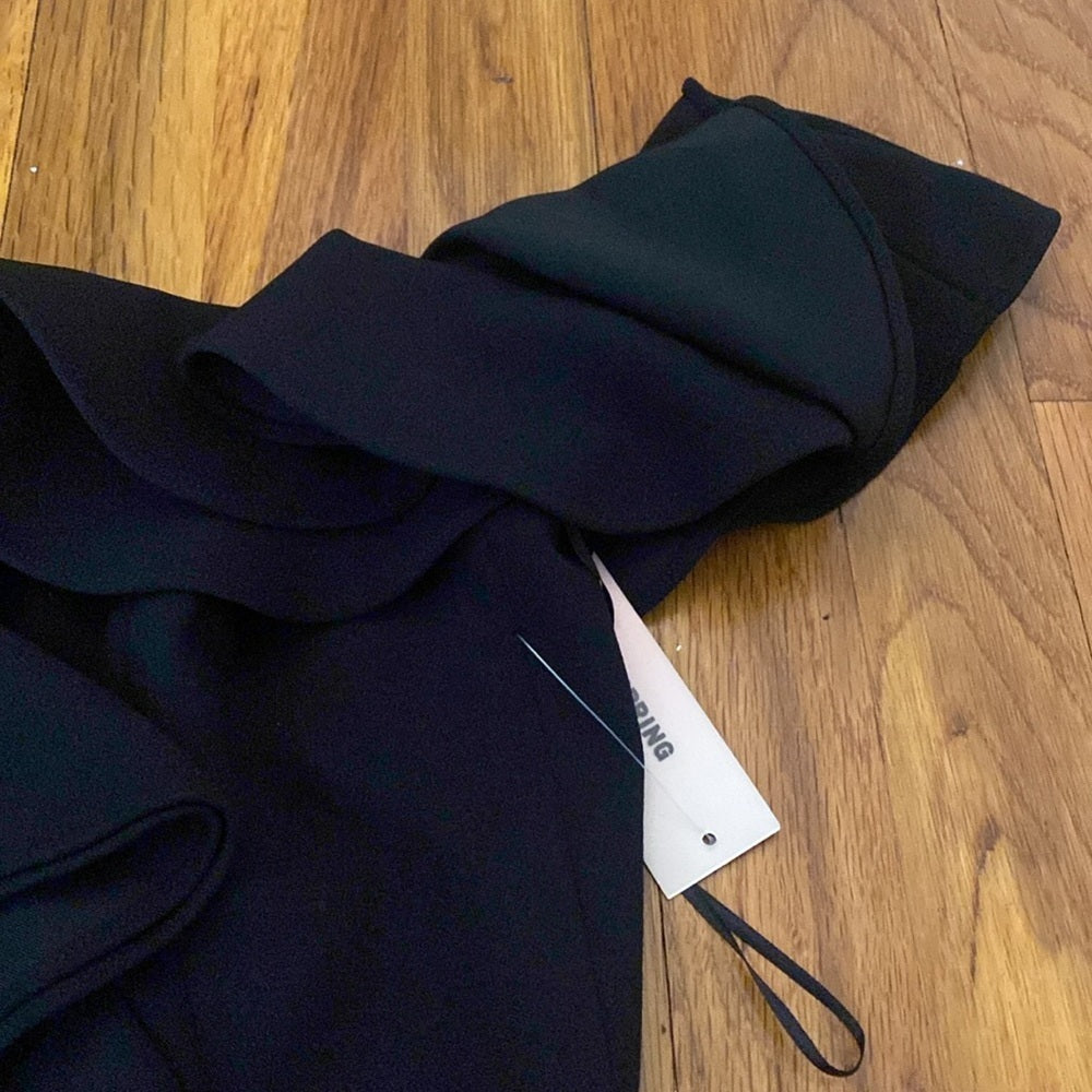 NWT Sunset + Spring Women’s Black Dress With Ruffle Detailing Size XS