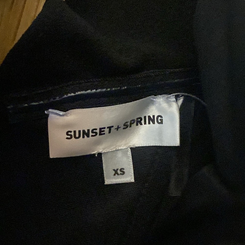NWT Sunset + Spring Women’s Black Dress With Ruffle Detailing Size XS