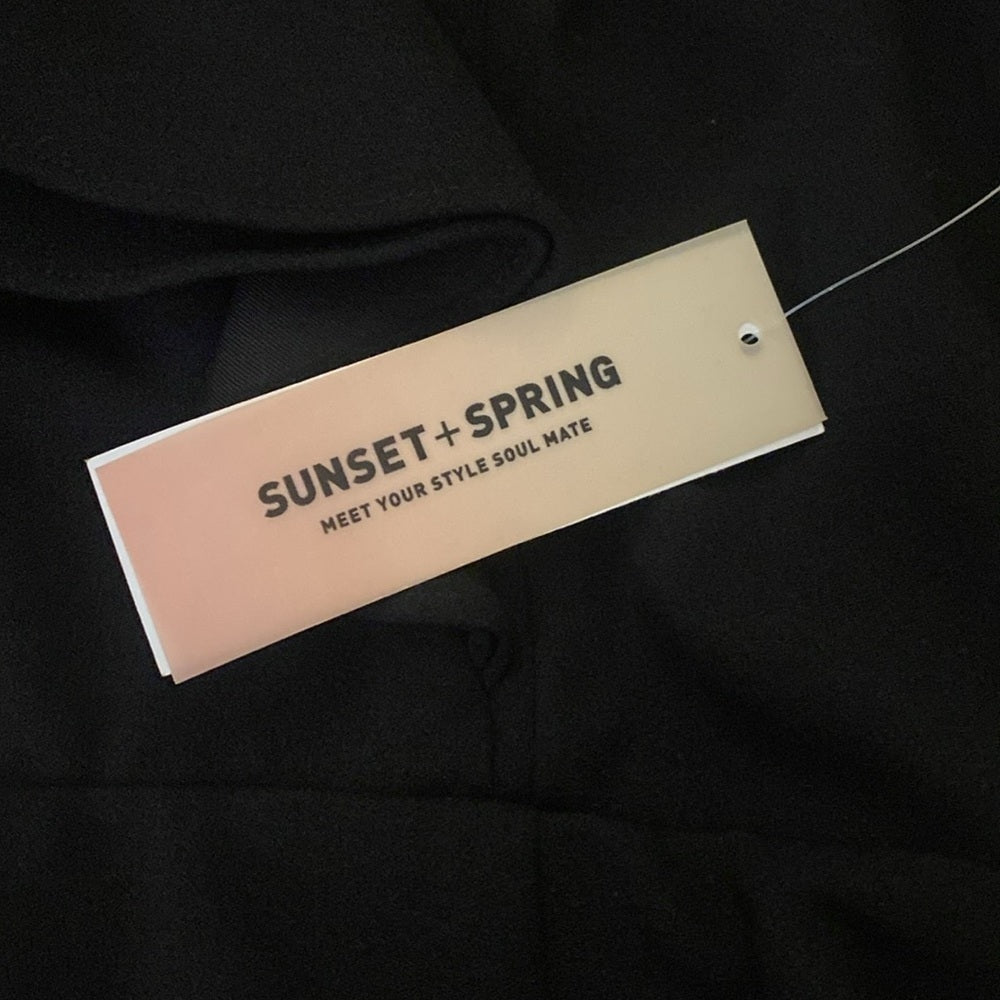 NWT Sunset + Spring Women’s Black Dress With Ruffle Detailing Size XS