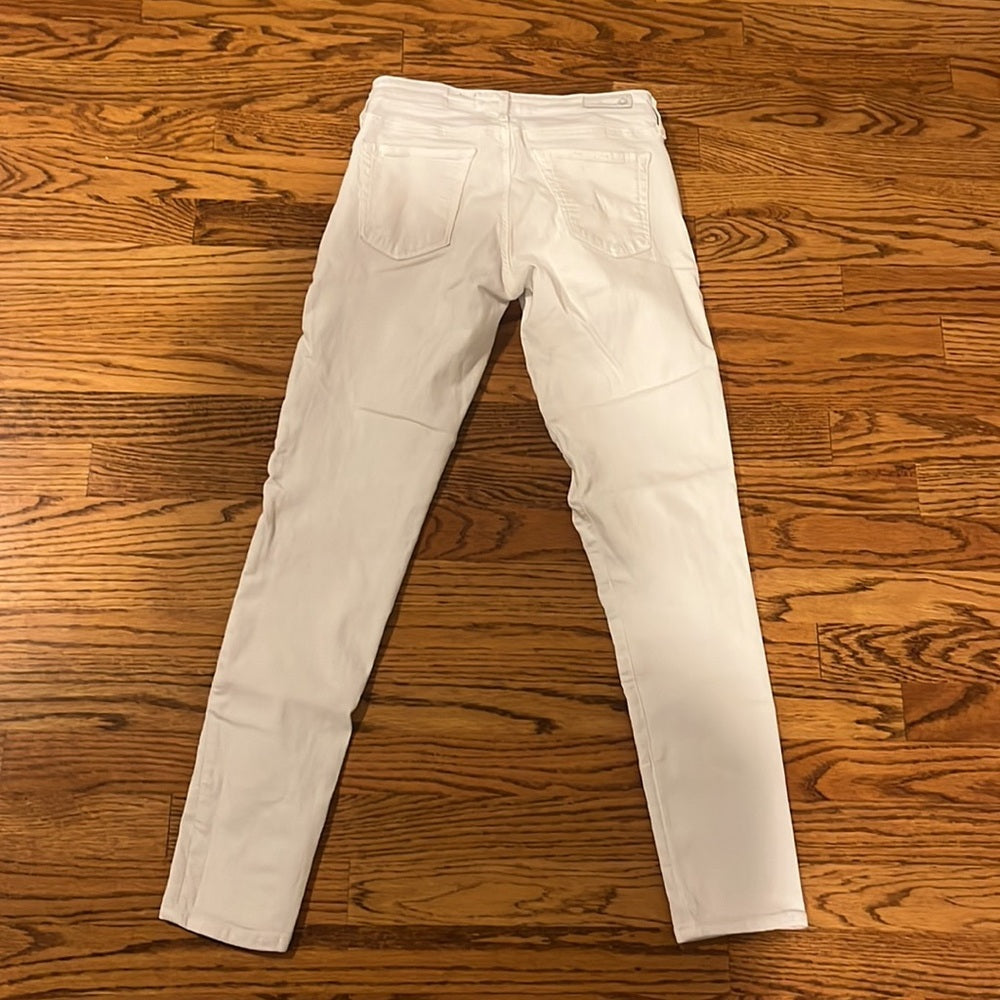 AG Adriano Goldschmied Woman’s White Legging Ankle Super Skinny Jeans Size 26R
