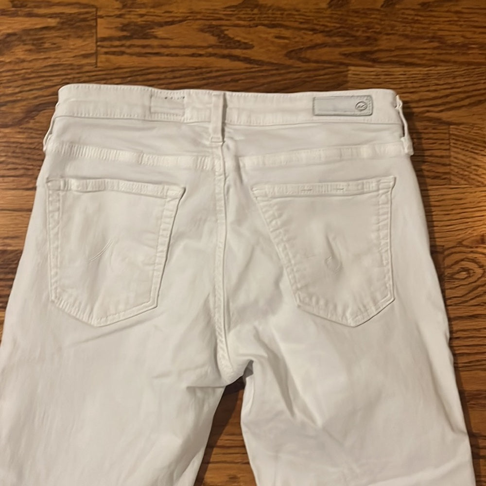 AG Adriano Goldschmied Woman’s White Legging Ankle Super Skinny Jeans Size 26R