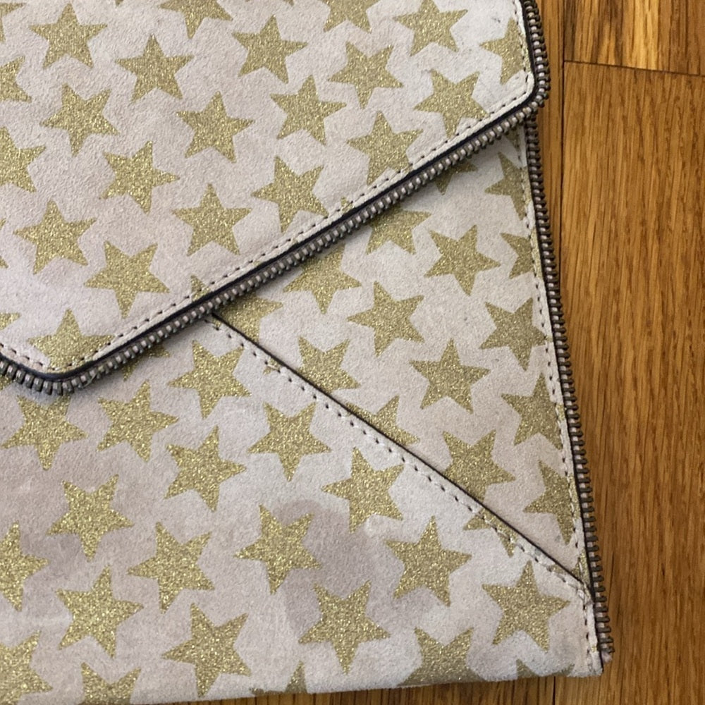 Rebecca Minkoff Women’s Tan Clutch With Gold Stars OS