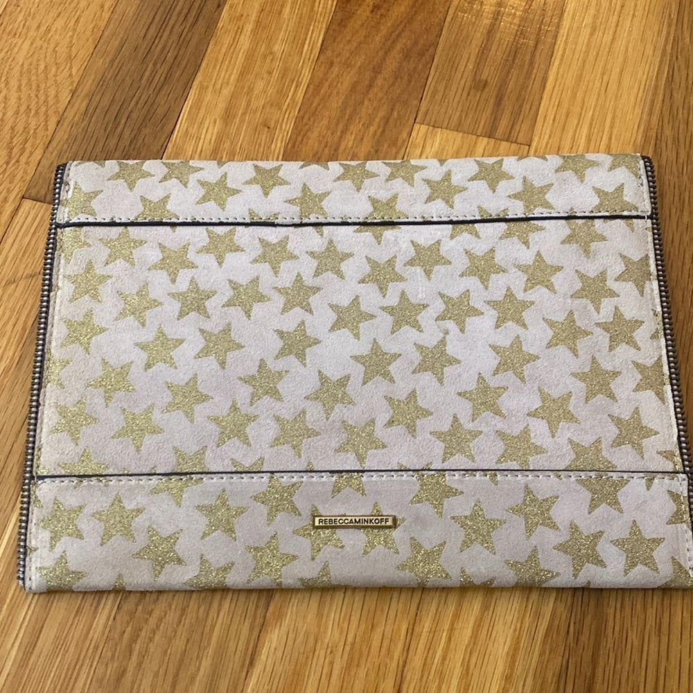 Rebecca Minkoff Women’s Tan Clutch With Gold Stars OS