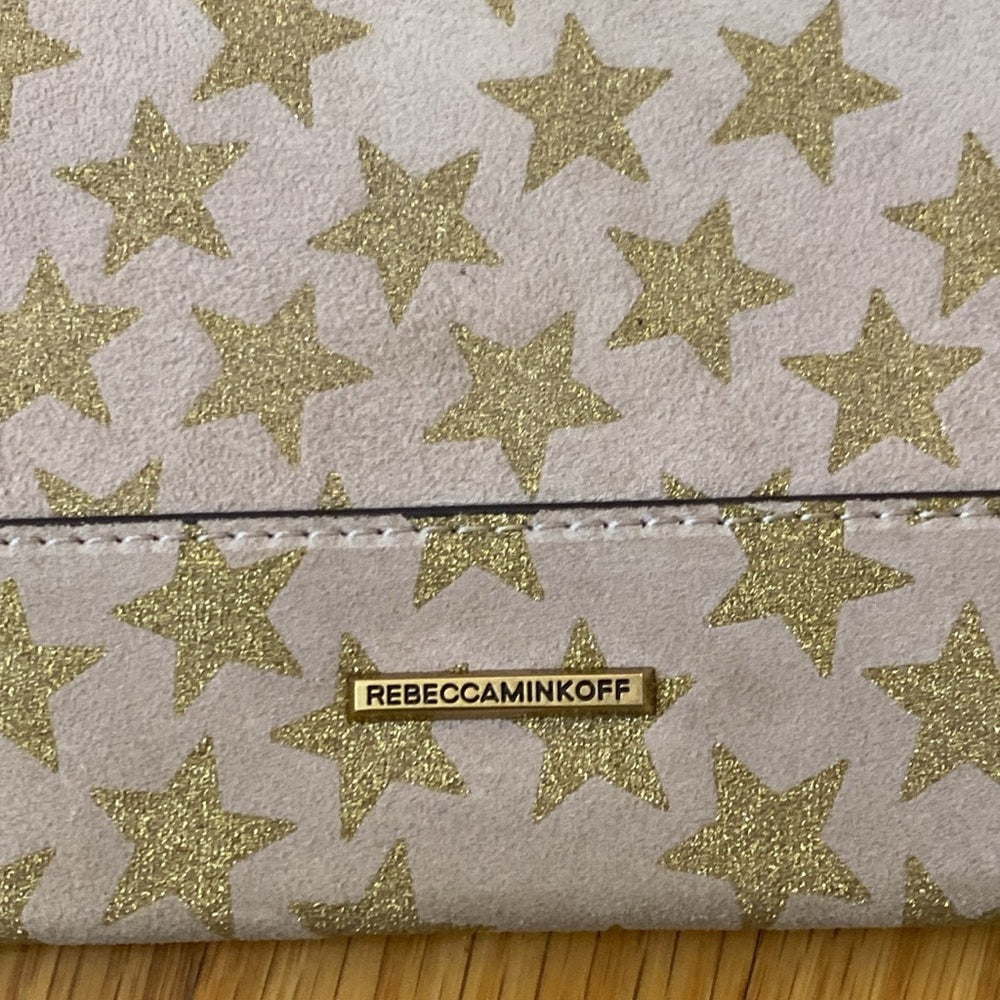 Rebecca Minkoff Women’s Tan Clutch With Gold Stars OS