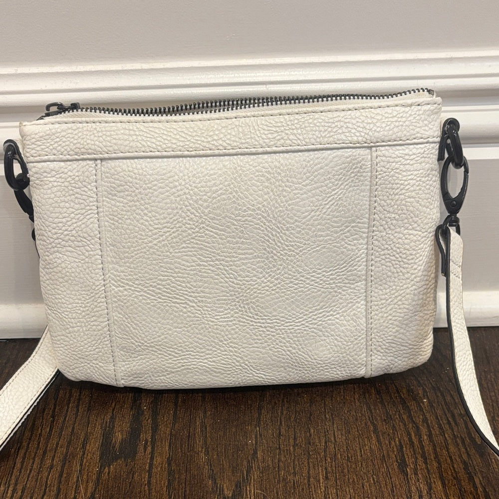 BCBGeneration White Crossbody Bag with Black Accents