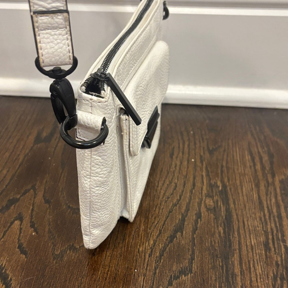 BCBGeneration White Crossbody Bag with Black Accents