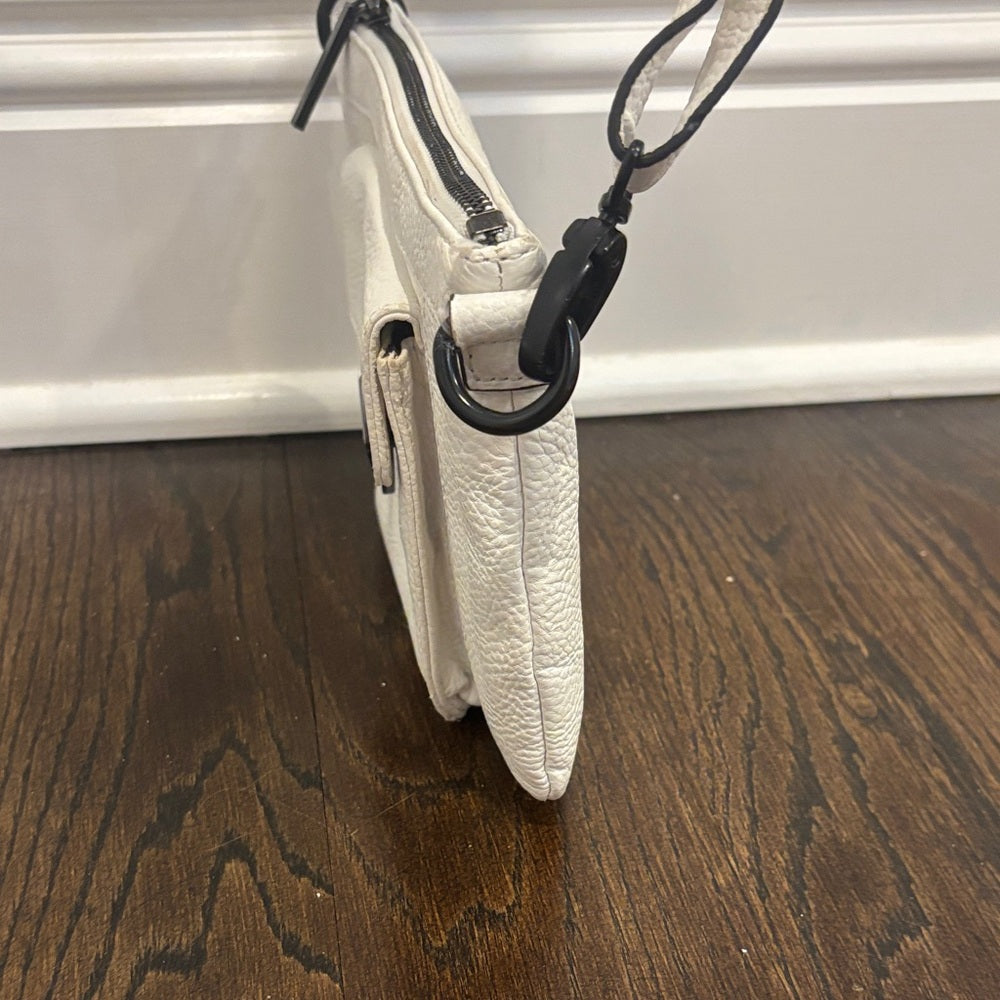 BCBGeneration White Crossbody Bag with Black Accents