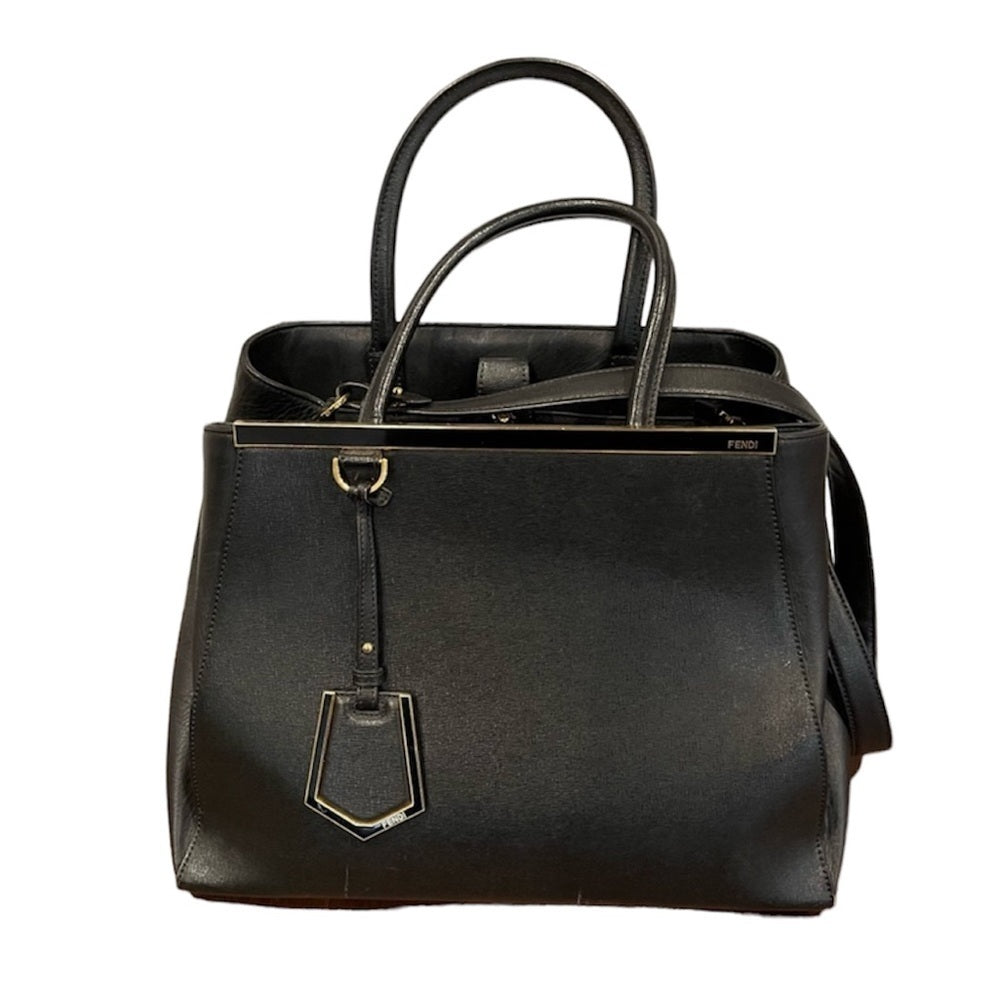 Fendi 2Jours Black Leather Bag