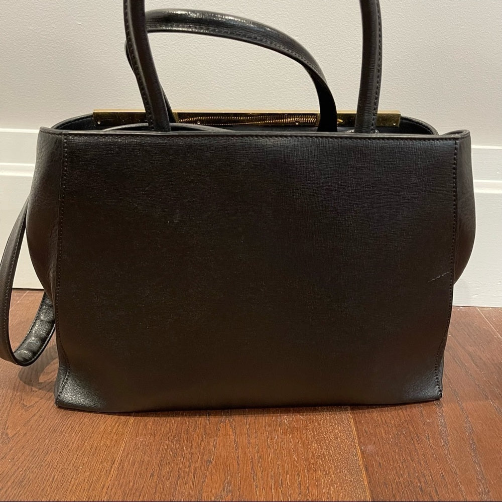Fendi 2Jours Black Leather Bag
