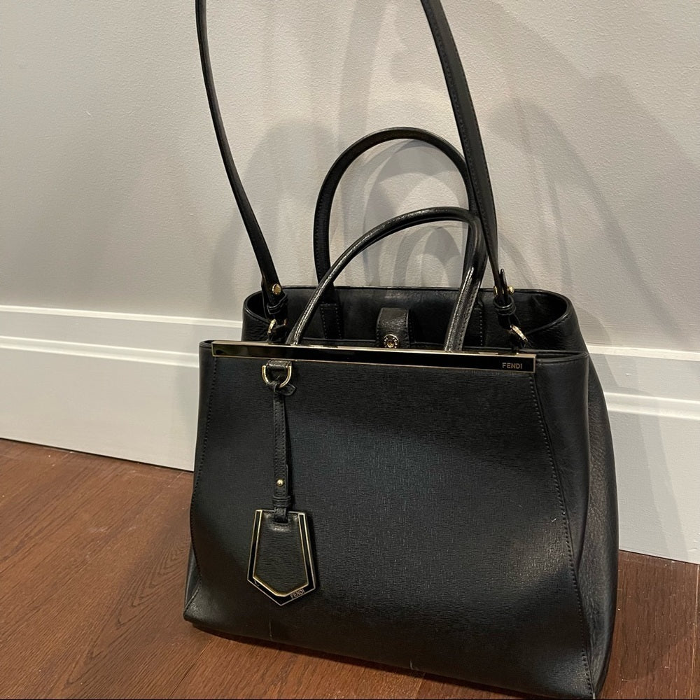 Fendi 2Jours Black Leather Bag