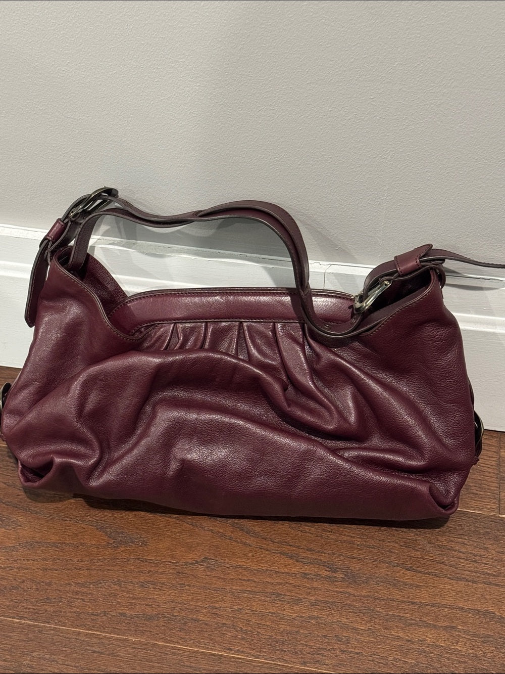Fendi Women's Borsa Doctor Hobo Leather Deep Plum Bag