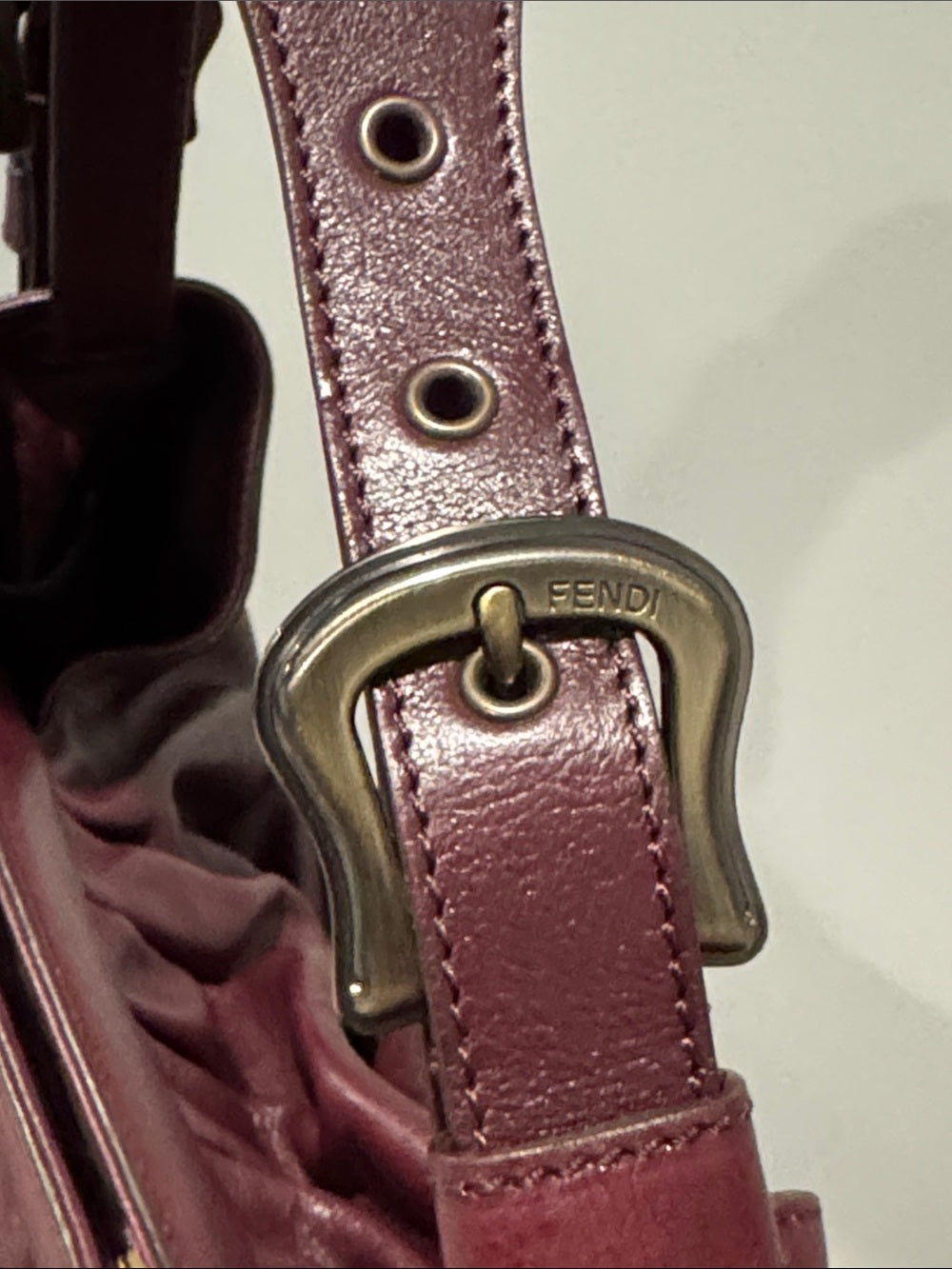 Fendi Women's Borsa Doctor Hobo Leather Deep Plum Bag
