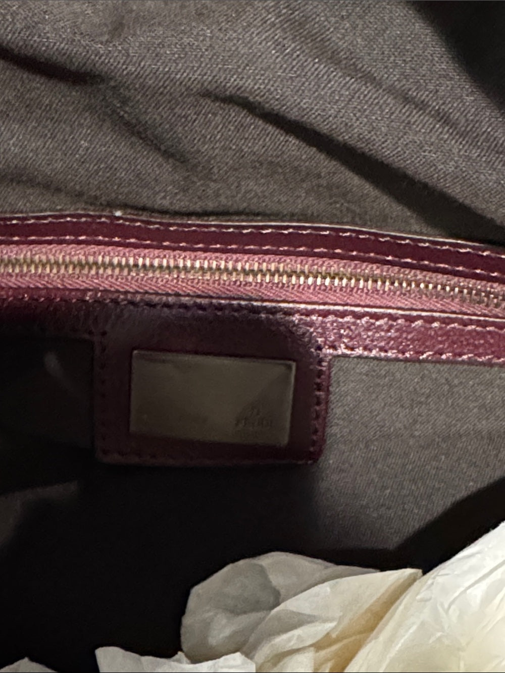 Fendi Women's Borsa Doctor Hobo Leather Deep Plum Bag