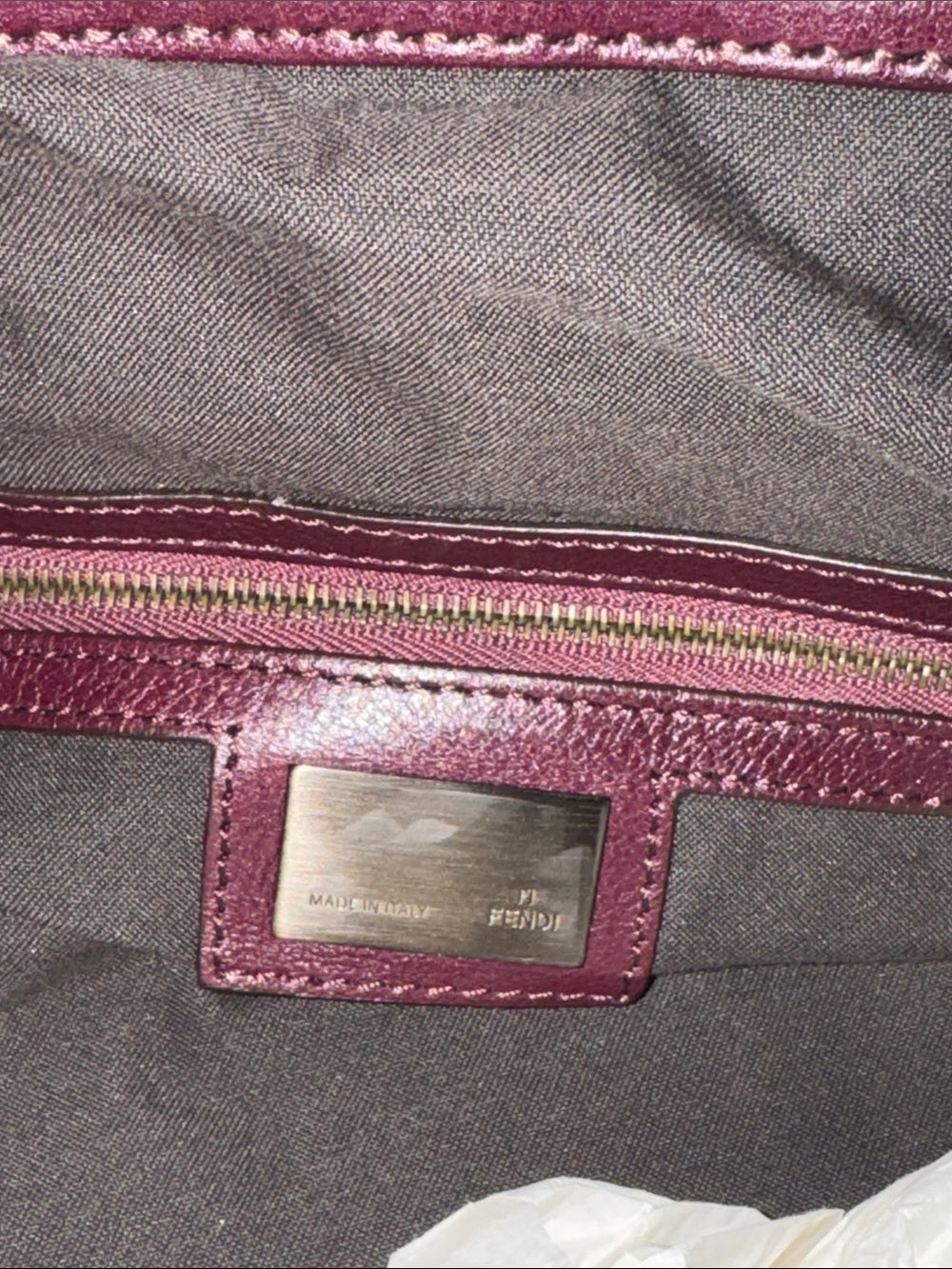 Fendi Women's Borsa Doctor Hobo Leather Deep Plum Bag