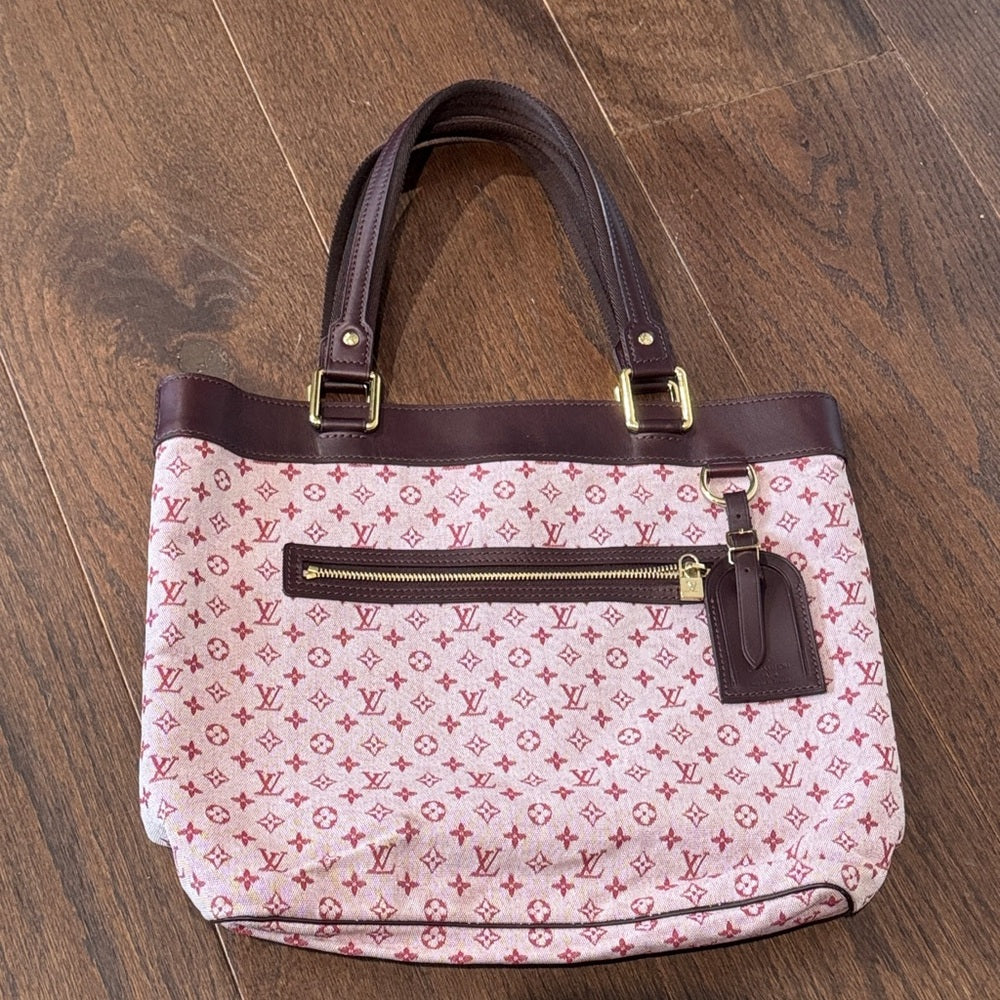 Louis Vuitton Monogram Mini Lucille GM Pink and Brown Canvas Tote Bag