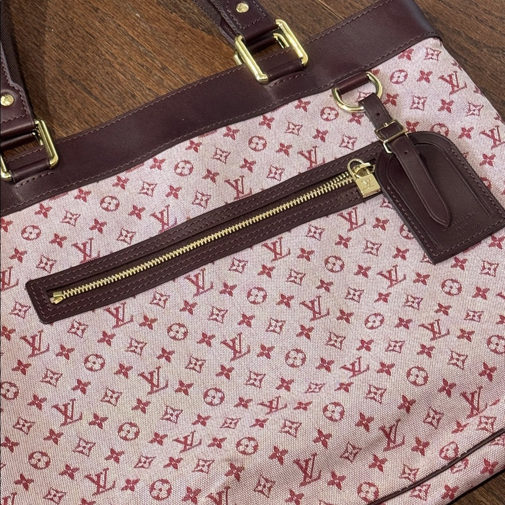 Louis Vuitton Monogram Mini Lucille GM Pink and Brown Canvas Tote Bag