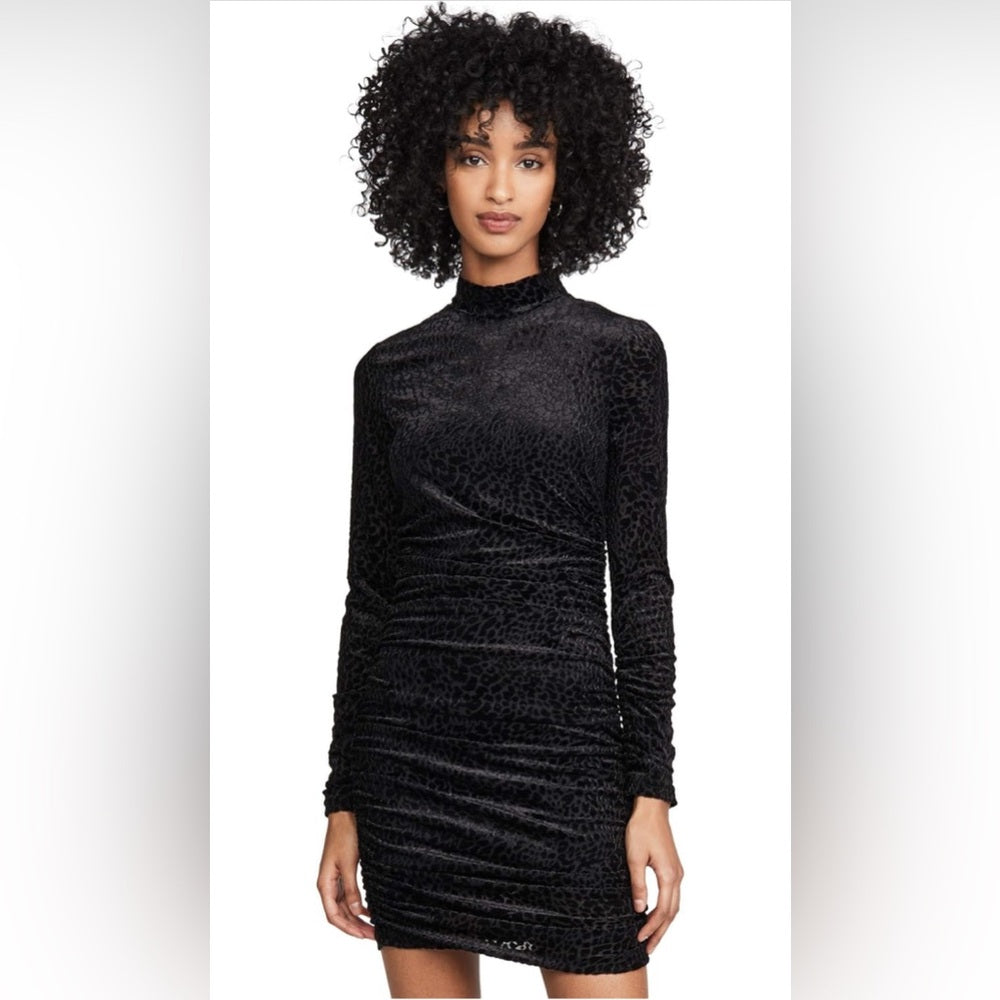 Likely Women’s Elegant Black Leopard Print Dress Size 6