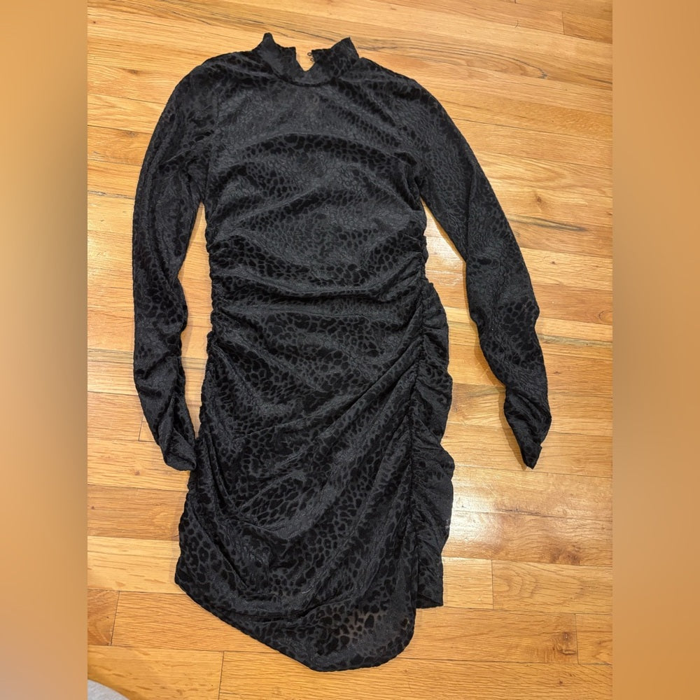 Likely Women’s Elegant Black Leopard Print Dress Size 6
