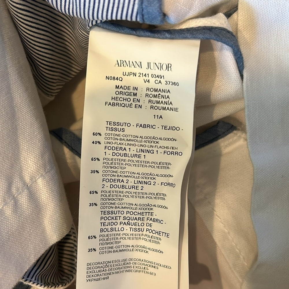 Armani Junior Boy’s White Jacket Size 11