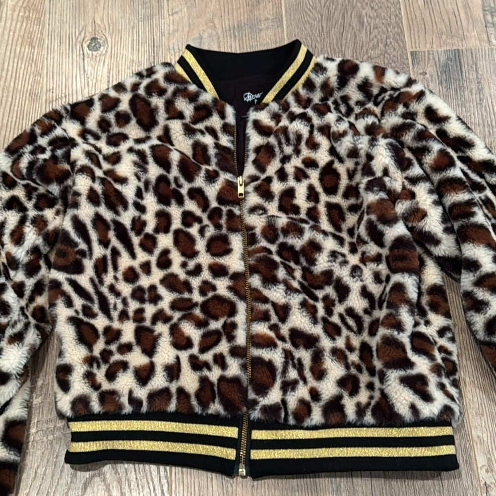 Flower’s By Zoe Girl’s Cheetah Print Fuzzy Jacket Size XL