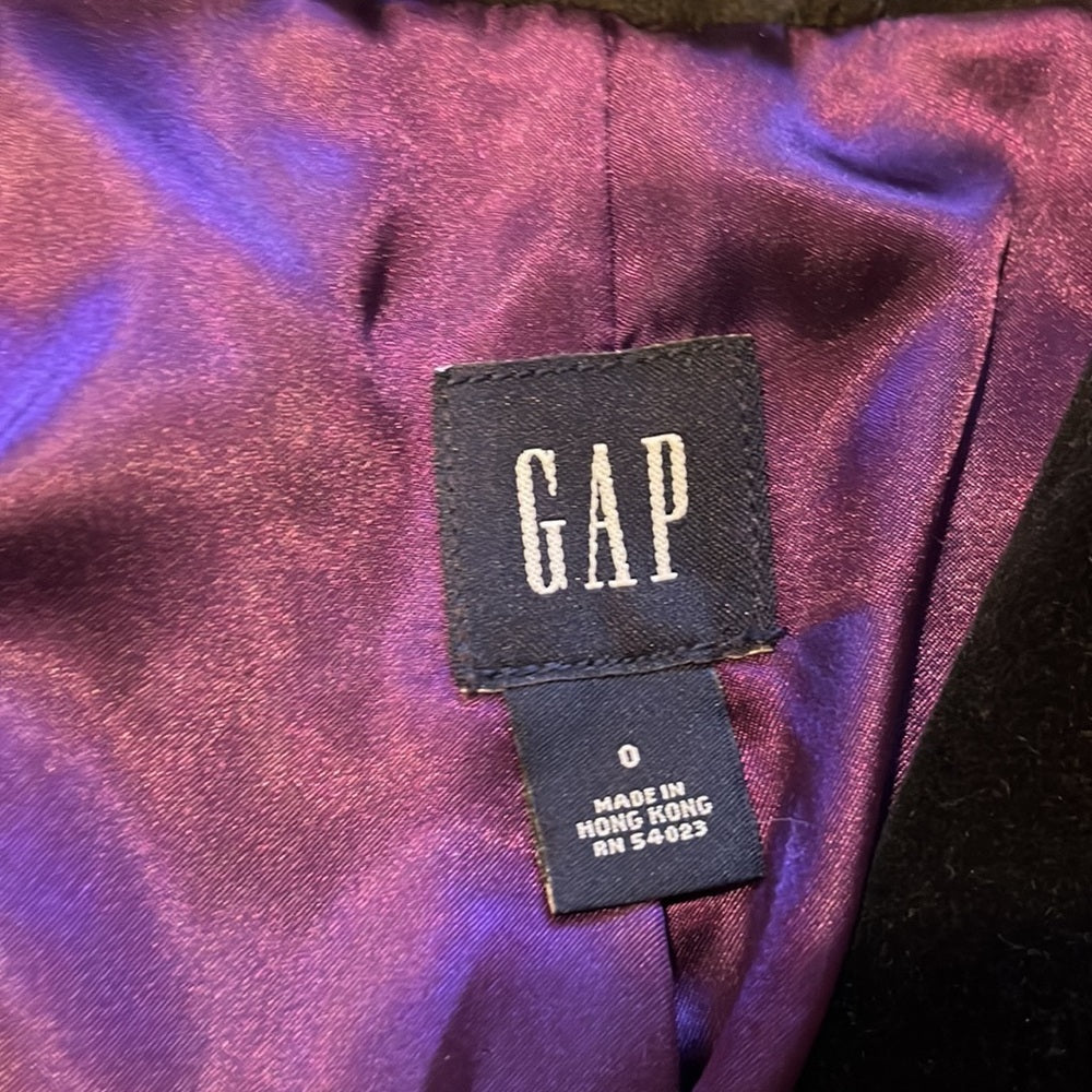Gap Woman’s Black Velvet Blazer Jacket Size 0