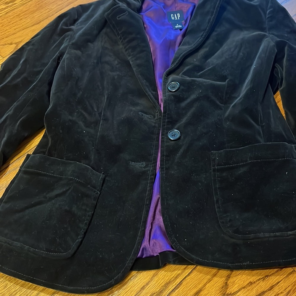 Gap Woman’s Black Velvet Blazer Jacket Size 0