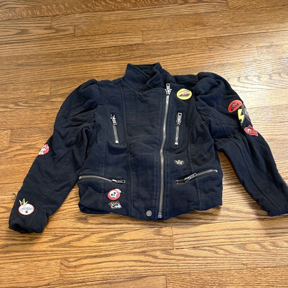 Disney x Chaser Black Jean Jacket with Fun Patches Size 6