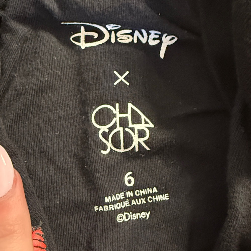 Disney x Chaser Black Jean Jacket with Fun Patches Size 6
