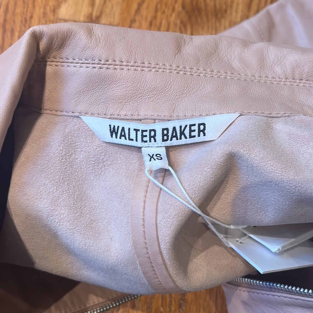 NWT Walter Baker Woman’s Evelyn Rose Pink Leather Romper Size XS