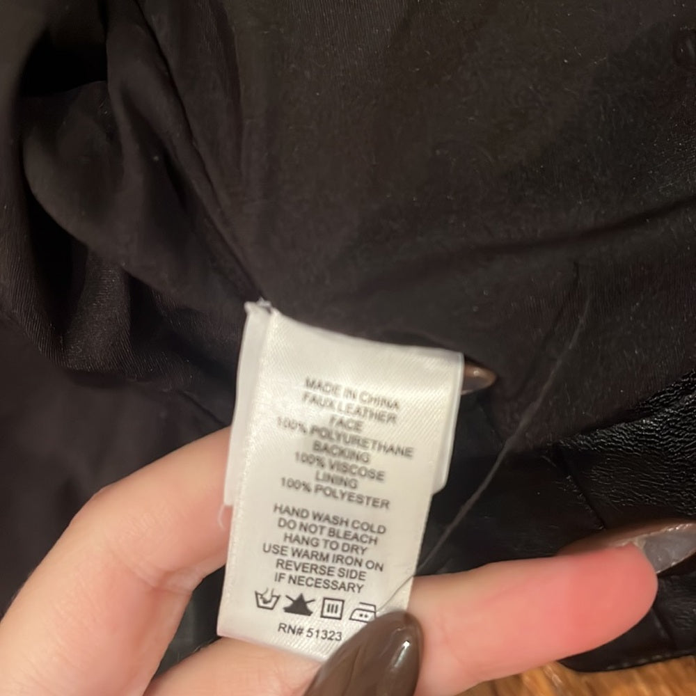 1.State Woman’s Black Cropped Leather Jacket Size XS