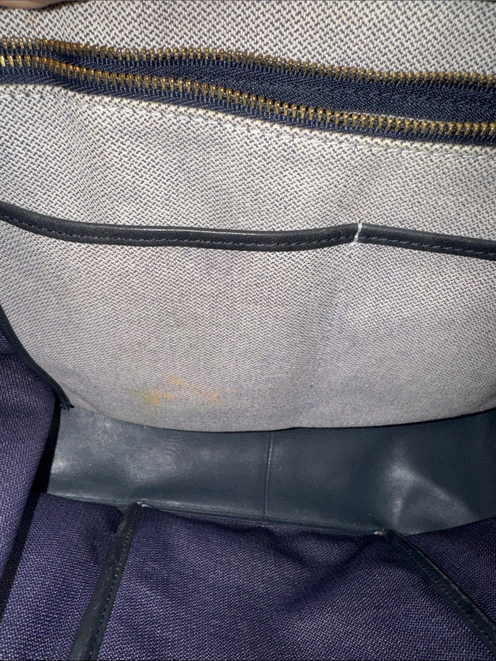 Skagen Grey Canvas Tote with Black Leather Trim
