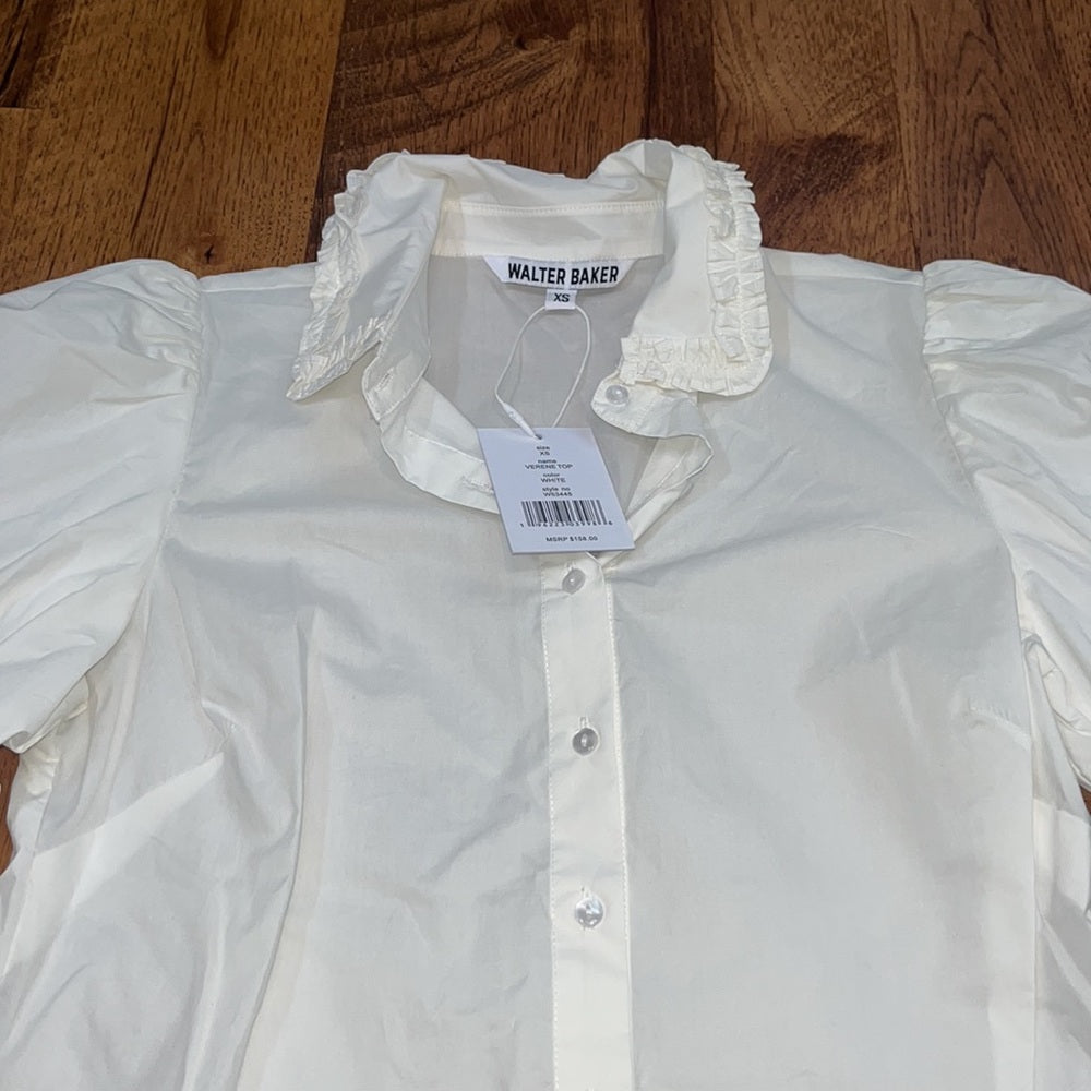 NWT Walter Baker Woman’s White Verene Top Size XS