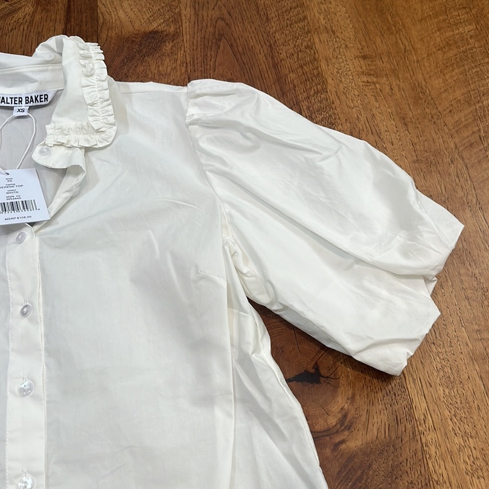 NWT Walter Baker Woman’s White Verene Top Size XS