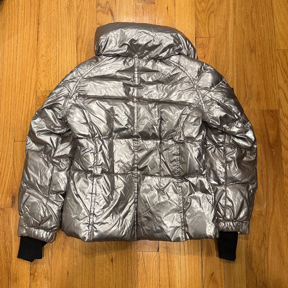 SAM. Gray Metallic Kids Puffer Jacket Size 10