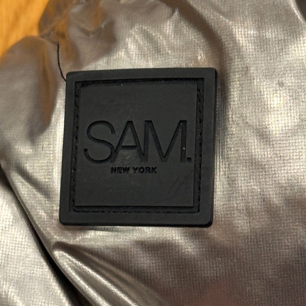 SAM. Gray Metallic Kids Puffer Jacket Size 10