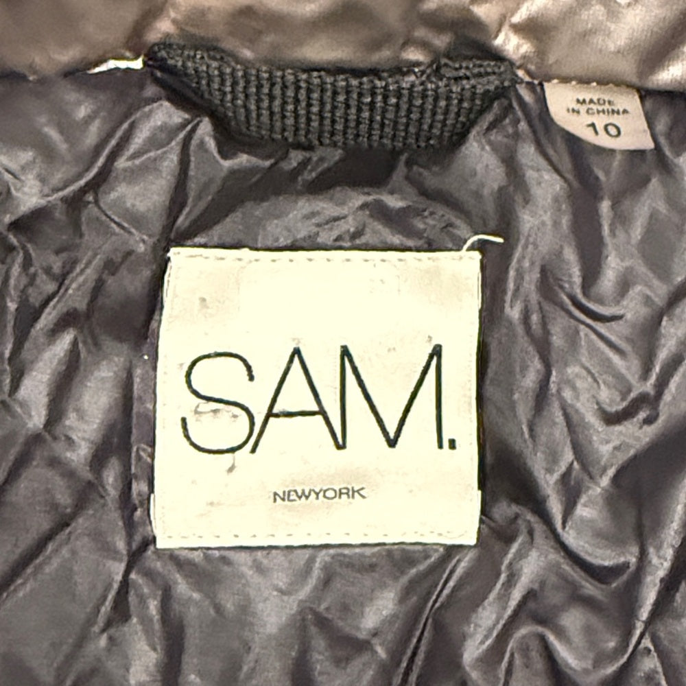 SAM. Gray Metallic Kids Puffer Jacket Size 10