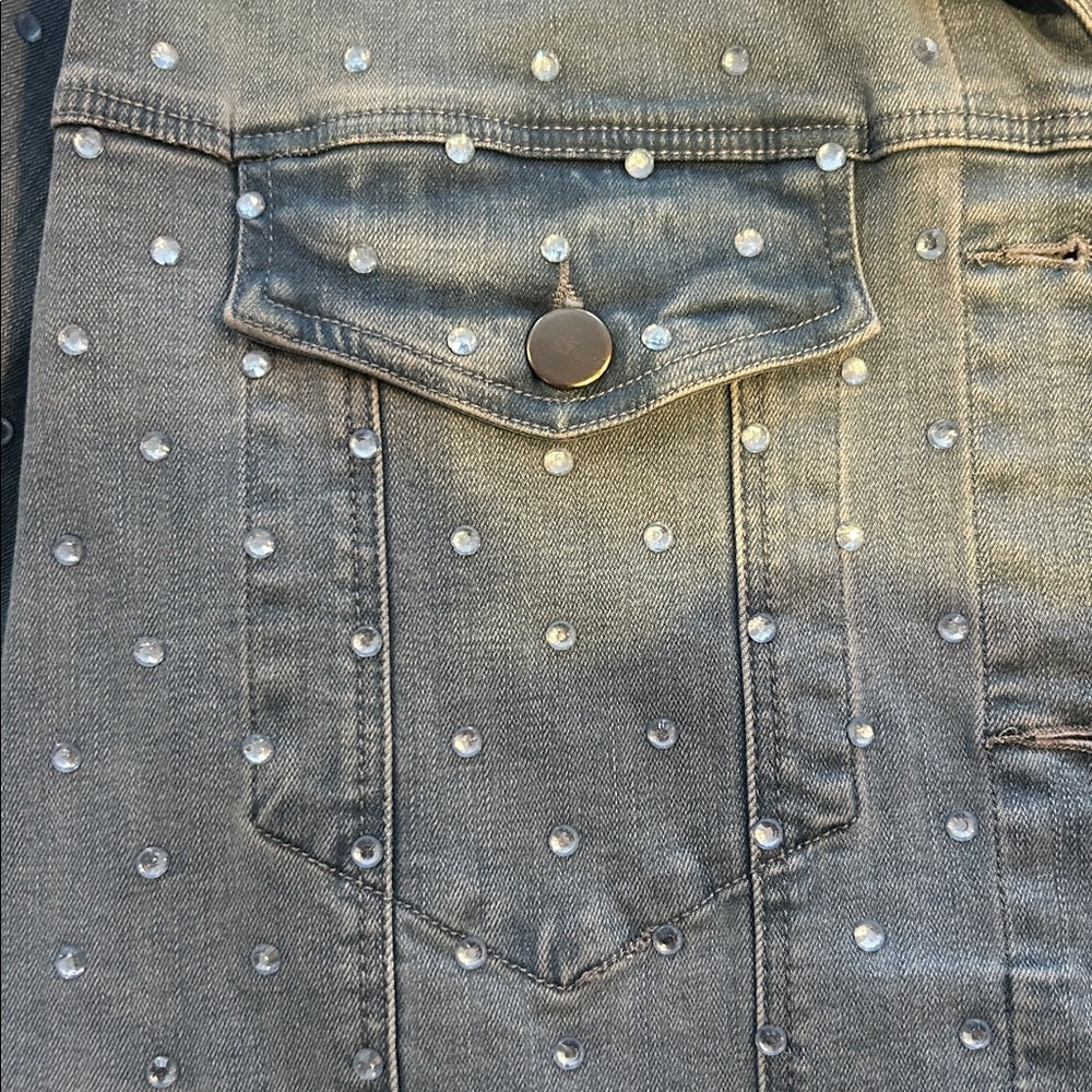 Elliott Lauren Women’s Light Blue Denim Jacket with Rhinestones Size 10