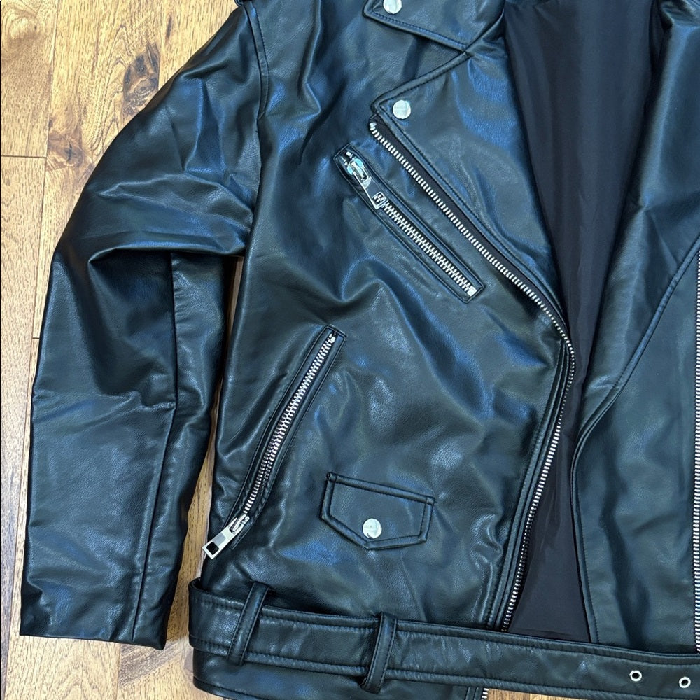 Zara Woman’s Black Faux Leather Jacket Size XS