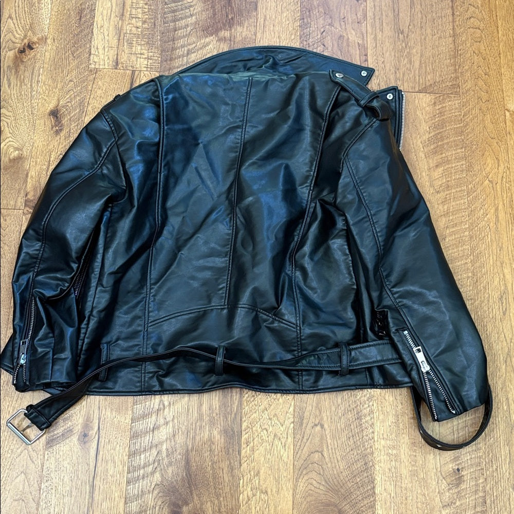Zara Woman’s Black Faux Leather Jacket Size XS