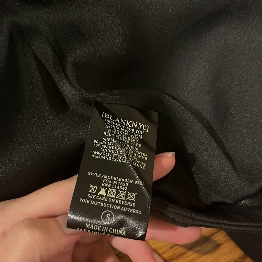 Blank NYC Woman’s Black Faux Leather Jacket Size S