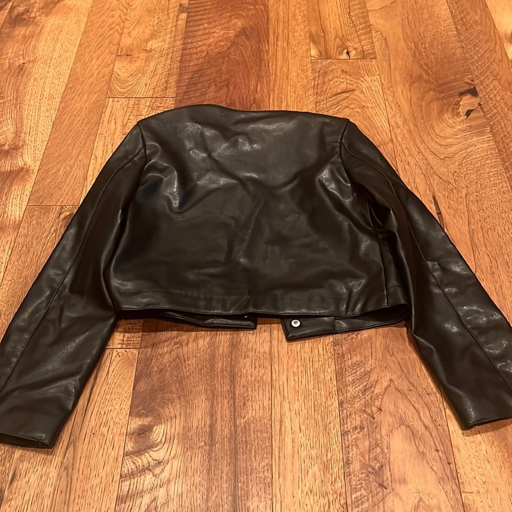 NWT H&M Woman’s Black Faux Leather Jacket Size XS