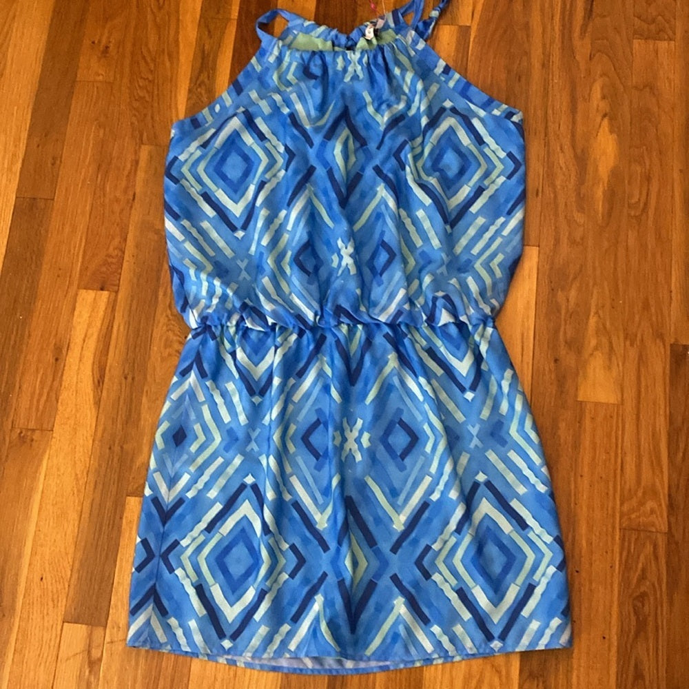 NWT Cuddy Women’s Blue Printed Dress Size L