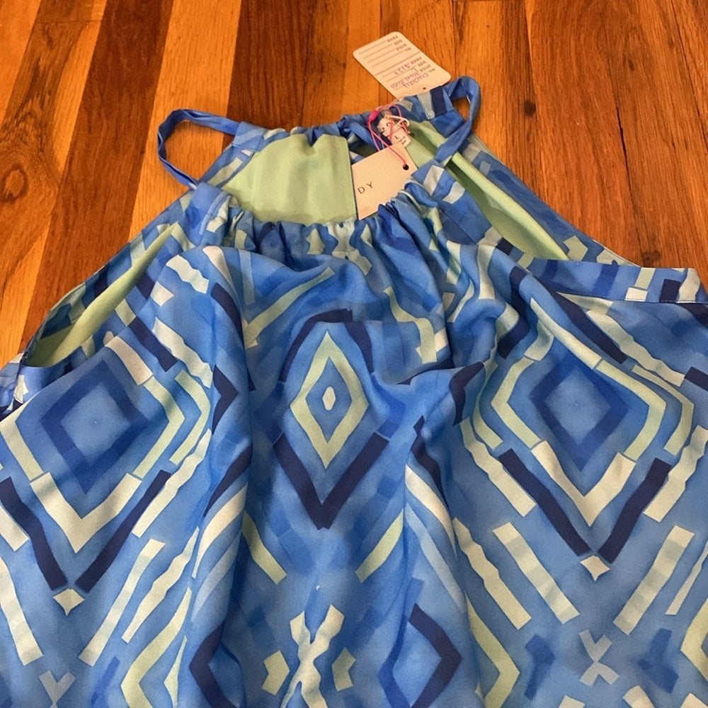 NWT Cuddy Women’s Blue Printed Dress Size L