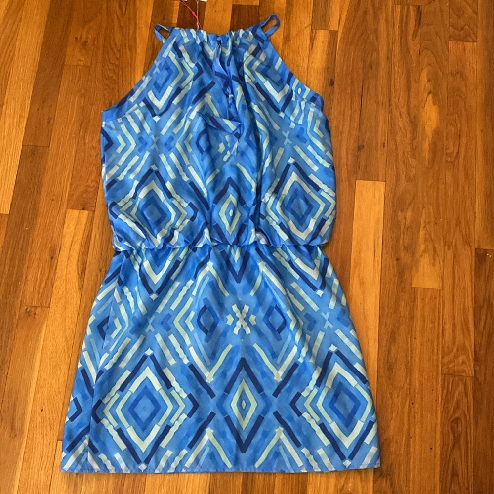 NWT Cuddy Women’s Blue Printed Dress Size L