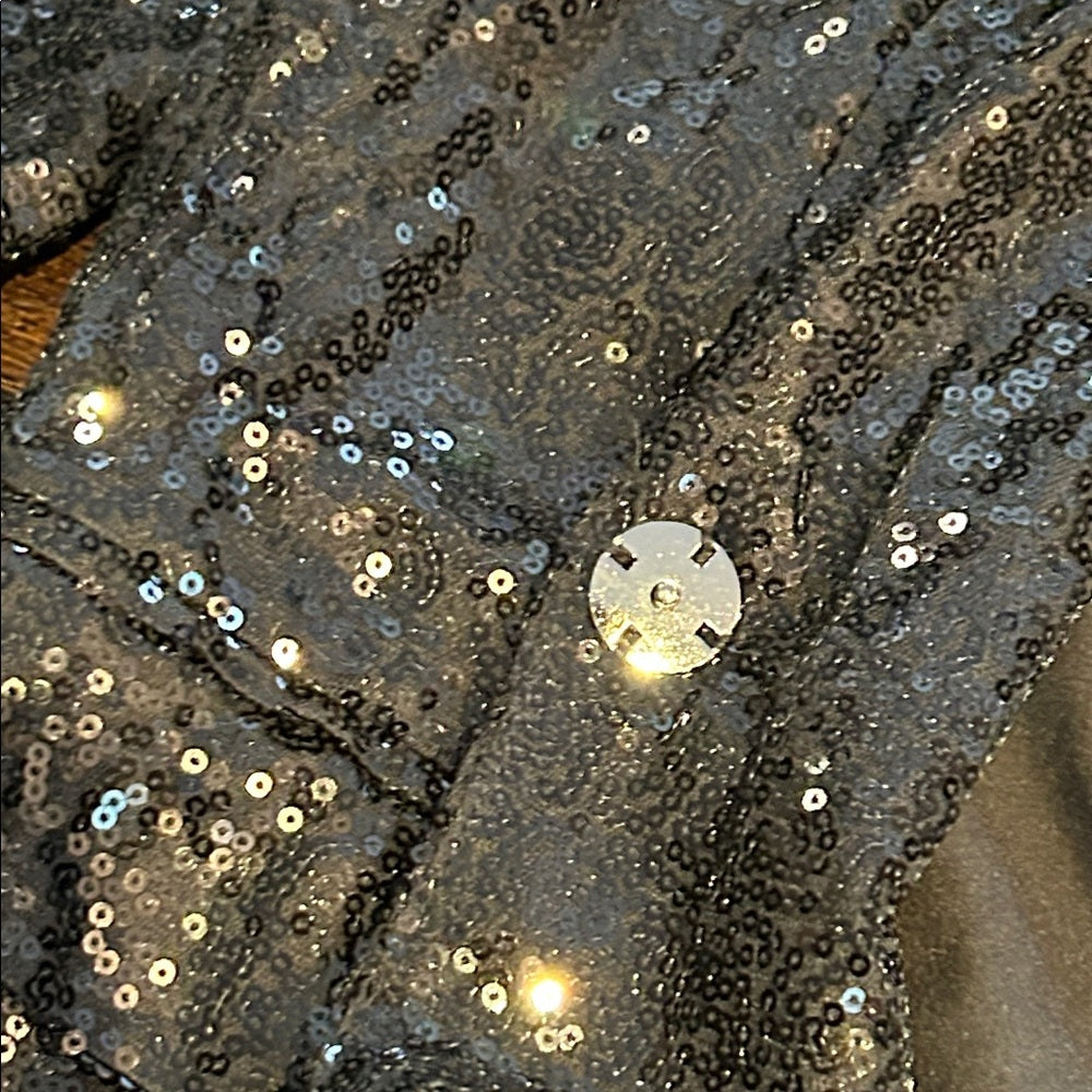 Blue B Collection Women’s Sequin Black Blazer Jacket Size Large