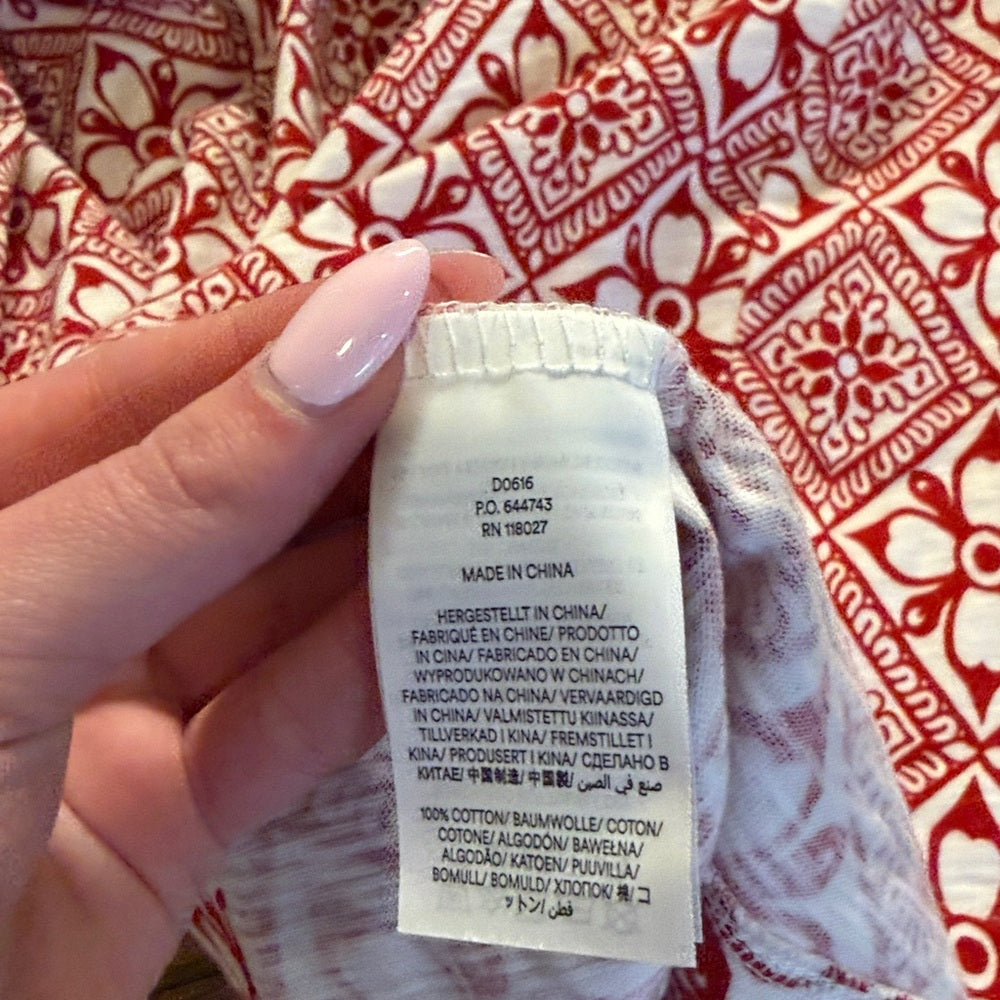 NWT Boden Red and White Sleeveless Patterned Girls' Dress Size Large