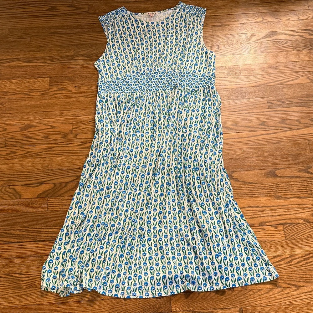 NWT Boden Blue & White Printed Maxi Dress Size 14
