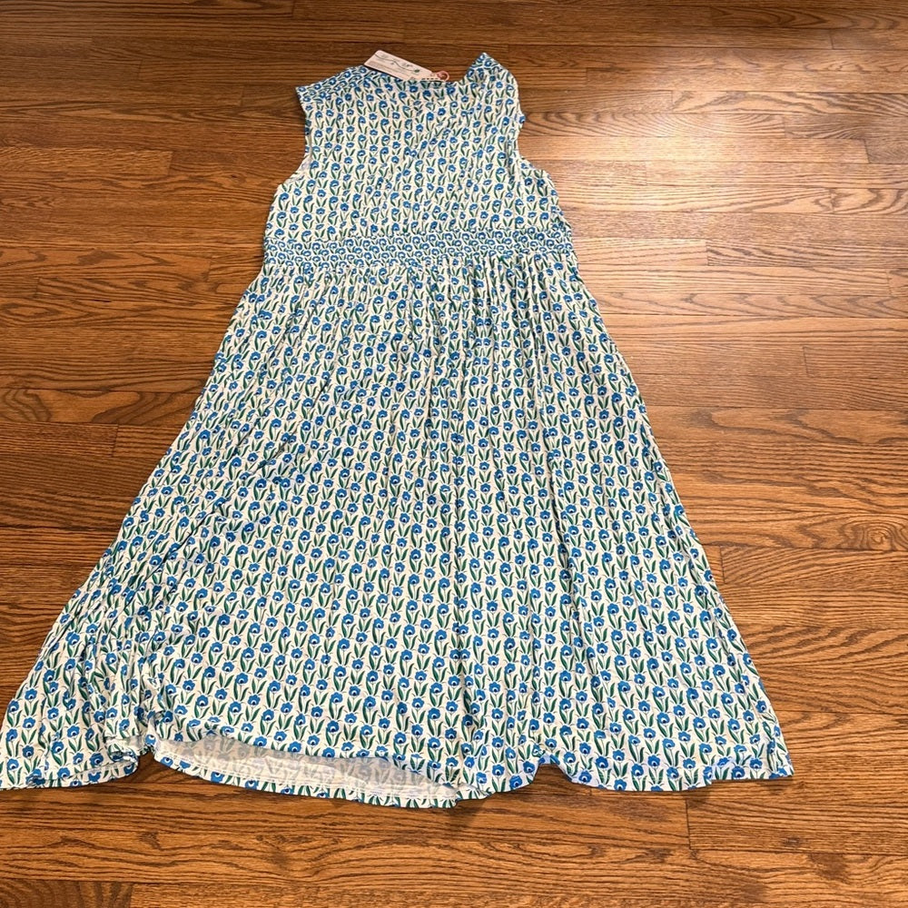 NWT Boden Blue & White Printed Maxi Dress Size 14