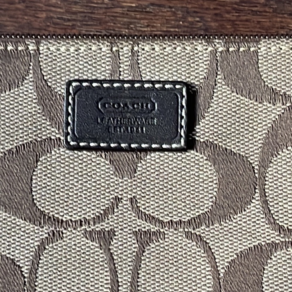 Coach Brown Canvas Wristlet