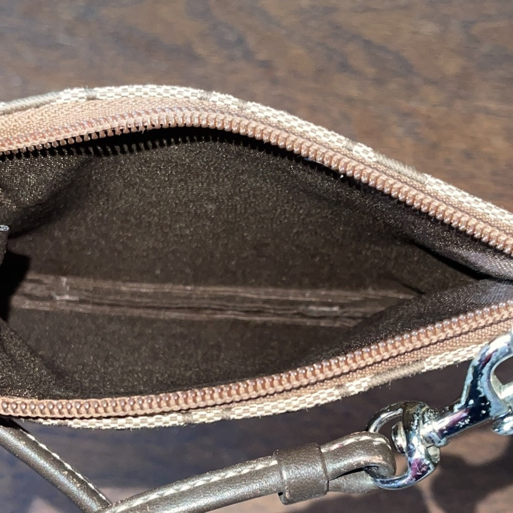 Coach Brown Canvas Wristlet